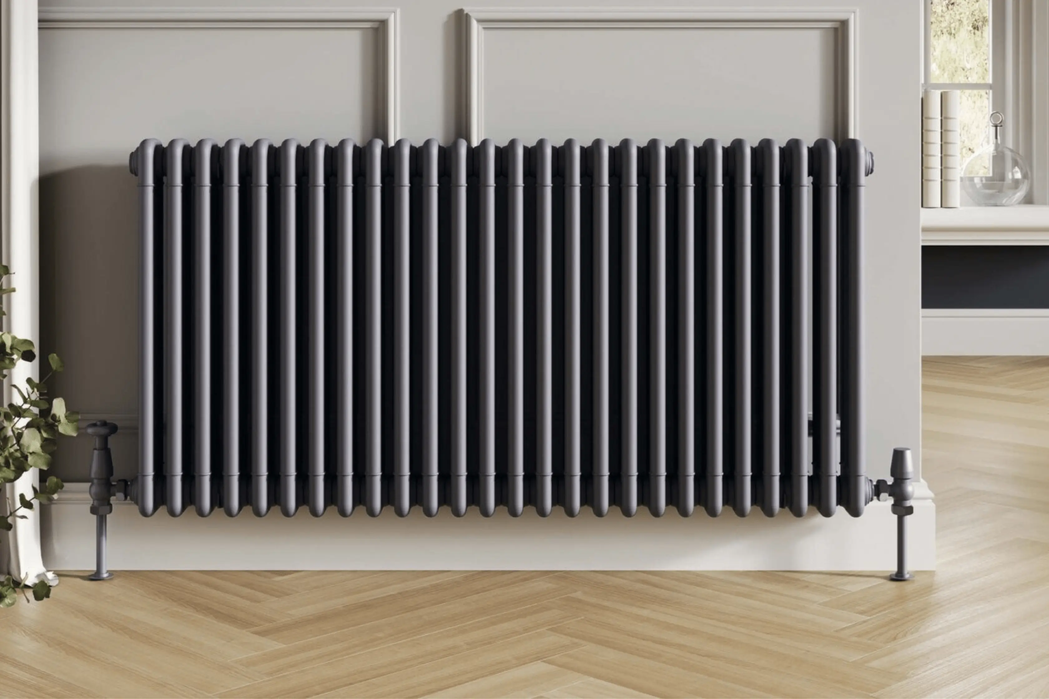 Traditional Anthracite Radiator In Bathroom Space